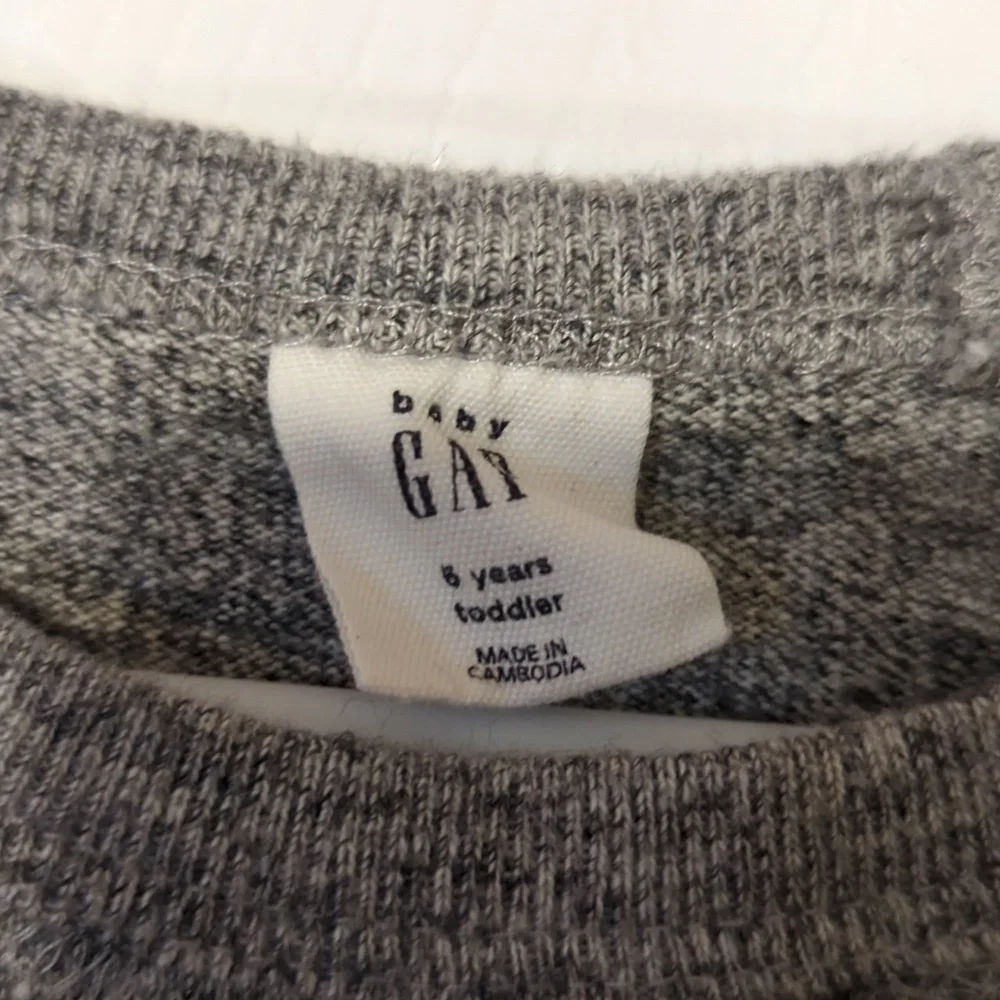 Baby Gap Boys Textured Heather Gray Sweatshirt Size 5